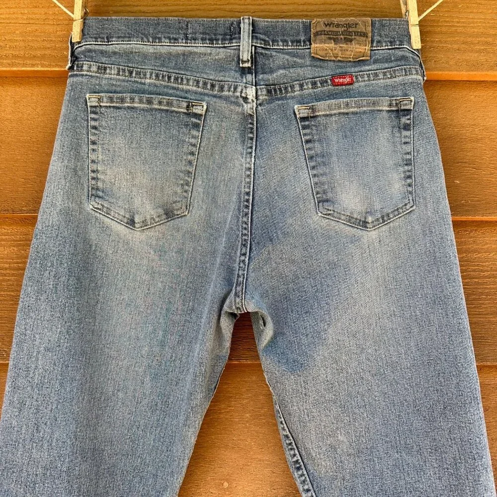 Wrangler Men’s Relaxed Fit Y2K Vintage Medium Blue Jeans Size 32 - Picture 9 of 13